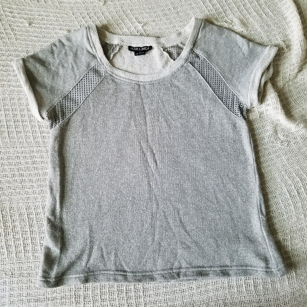 Love & Love Grey Top with Mesh